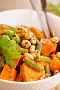 Satay Sweet Potato Curry with green beans